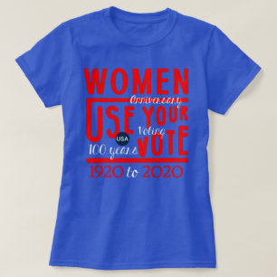 Frauen verwenden Ihr Votum-Frontdesign T-Shirt