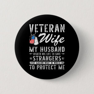 Frauen Veteran Ehefrau Us Veteran Army Soldie Button