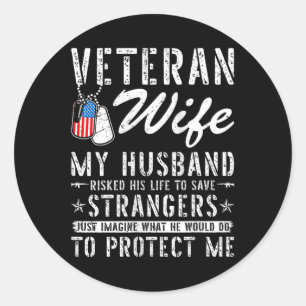 Frauen Veteran Ehefrau Us Veteran Army Soldie Runder Aufkleber