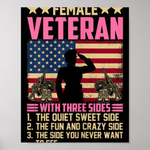 Frauen Veteran Soldat Proud Weibliche Veteran Poster