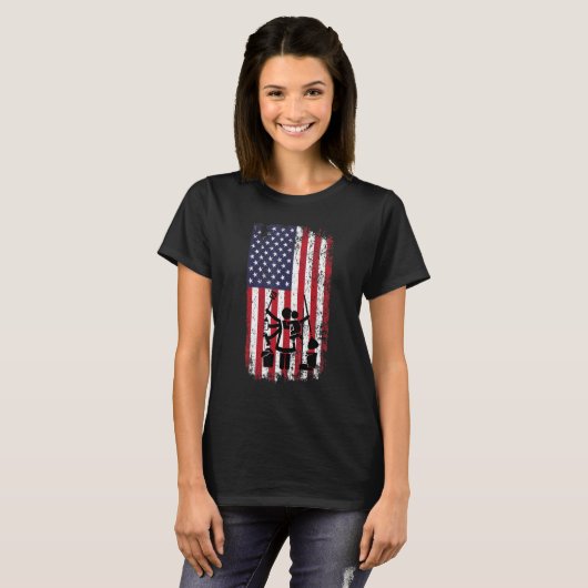 Frauen Veteranen Hausfrau Matching for Patriotic V T-Shirt (Vorne ganz)