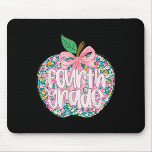 Frauen Vierte Klasse Lehrer Team Apfel Blumen Rück Mousepad