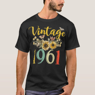 Frauen Vintag 1961 Sonnenblume 61. Geburtstag Awes T-Shirt