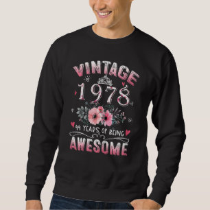 Frauen Vintag 1978 Blumenkohl 44. Geburtstag 44 Ja Sweatshirt