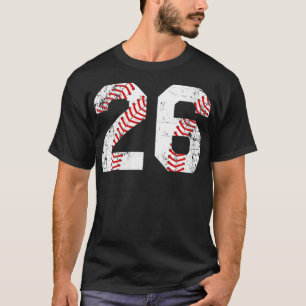 Frauen Vintag Baseball 26 Jersey Nummer VNeck T-Shirt