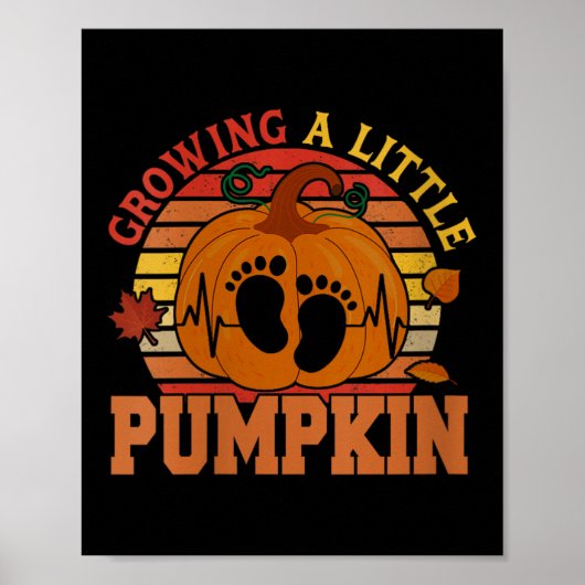 Frauen Vintag Growing Little Erntedank Pumpkin Poster (Vorne)