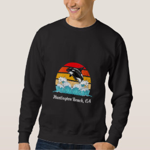 Frauen Vintag Huntington Beach CA Orca erkrankt Sweatshirt