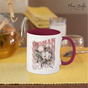 Frauen Vintage Blume Wasserfarbe Frauentag Tasse