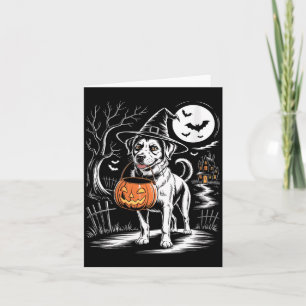 Frauen Vintage Hexen Hund Mit Kürbis Y Hund Karte