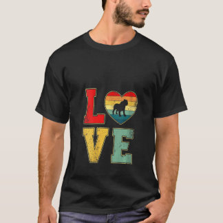 Frauen Vintage Liebe Tiger Retro 70er 80er Herzfar T-Shirt