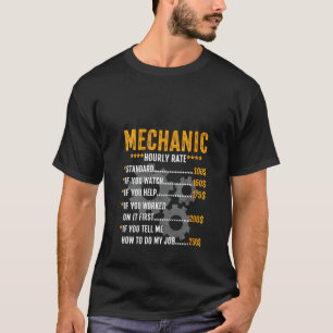 Frauen Vintage Lustig Mechaniker Stundensatz Arbei T-Shirt