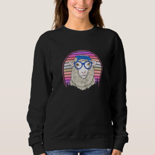 Frauen Vintage Schafe Bauer Retro Sheep Sweatshirt