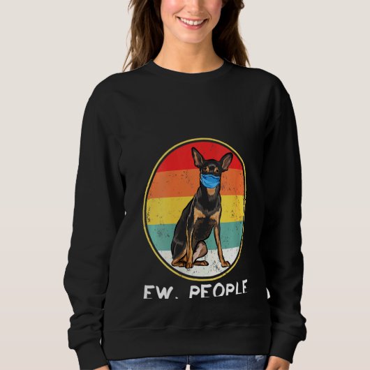 Frauen Vintagen neue Leute Miniatur Pinscher Hund Sweatshirt (Vorderseite)