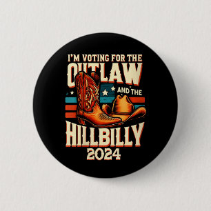 Frauen Vintager Gesetzloser Hillbilly 2024 US-Wahl Button