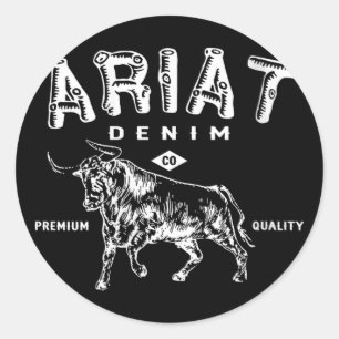 Frauen Vintages Inspiriertes Shirt, Ariat Denim Bu Runder Aufkleber