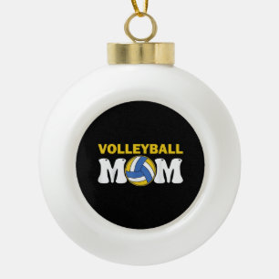 Frauen Volleyball Mutter T-Shirt Spieltag Lustiger Keramik Kugel-Ornament