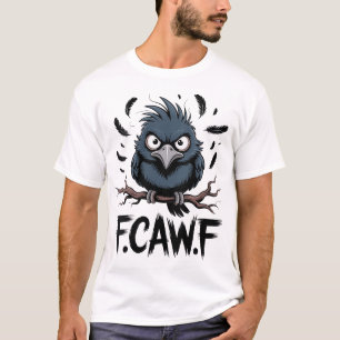 Frauen von Caw F Raven Moon Halloween Black Crow T-Shirt