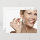 Frauen vor weißen Zahnflossen, Postkarte (Vorne/Hinten)