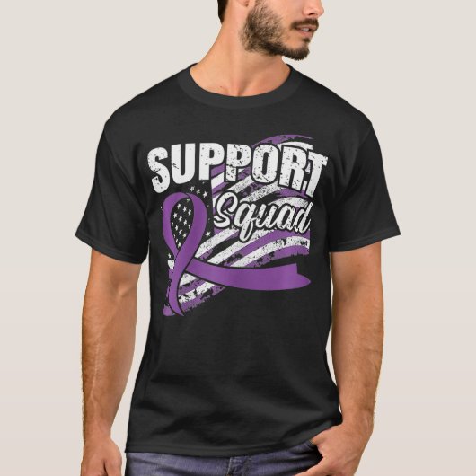 Frauen Vulvar Cancer Support Squad USA Flag Awaren T-Shirt (Vorderseite)
