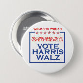 Frauen wählen Harris Walz 3"-Taste Button (Vorne & Hinten)