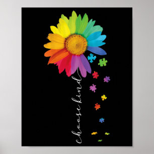 Frauen wählen Kind Autismus Bewusstsein Rainbow Su Poster