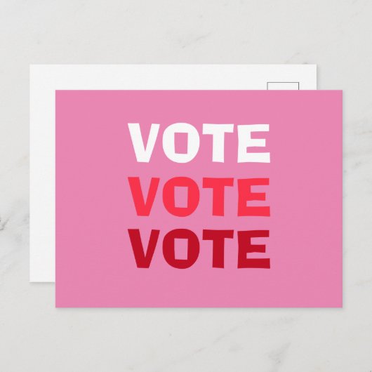 Frauen wählen politische Wahlkampagne in Rosa Postkarte (Vorne/Hinten)