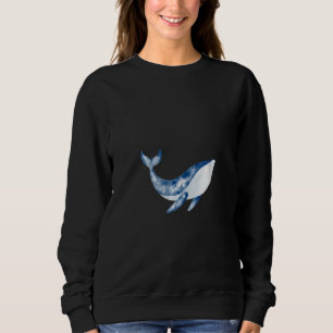 Frauen Wal Blauwal Pottwal Meer Tier mit O Sweatshirt