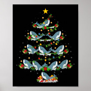 Frauen Wal Weihnachtsbaum Lichter Lustiges Meer An Poster