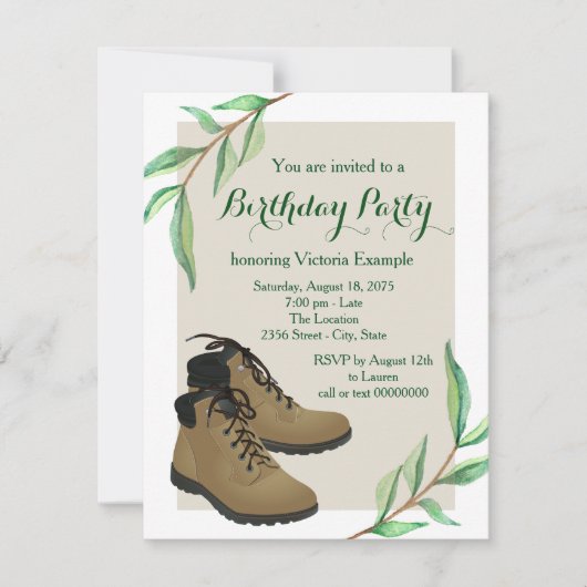 Frauen Wandern Geburtstagsparty Einladung (Vorderseite)