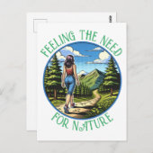 Frauen Wandern im Naturversuch Postkarte (Vorne/Hinten)