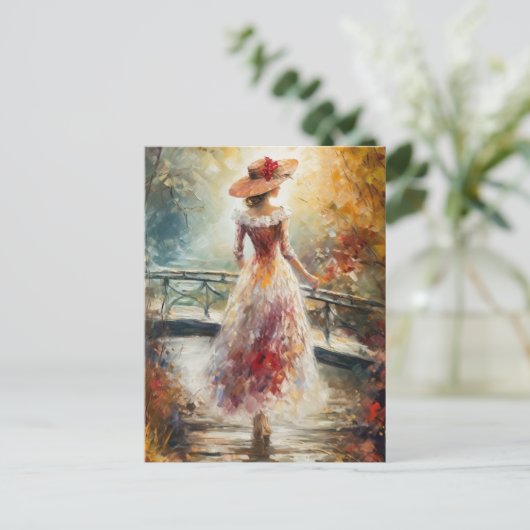 Frauen wandern im Park AI Fine Art Postkarte (Stehend Vorderseite)