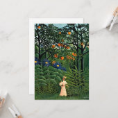 Frauen wandern in einem exotischen Wald Karte (Vorderseite/Rückseite Beispiel)