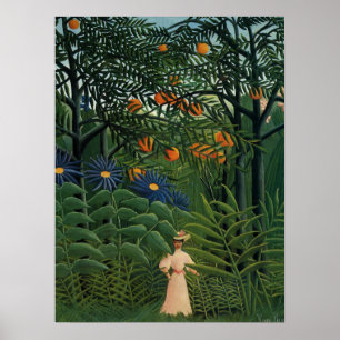 "Frauen wandern in einem exotischen Wald" Poster