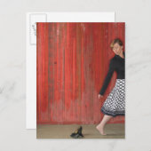 Frauen wandern weg von den Schuhen der High Heel Postkarte (Vorne/Hinten)