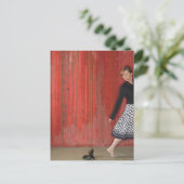 Frauen wandern weg von den Schuhen der High Heel Postkarte (Stehend Vorderseite)