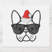 Frauen Weihnachten Frenchie Hund Gesicht Coolen We Schaumweinetikett (Einzelnes Label)