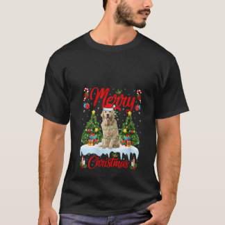 Frauen Weihnachtsbaum Beleuchtung Golden Retriever T-Shirt