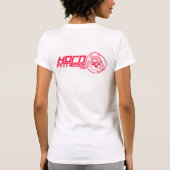Frauen-weißer Behälter HornGirl T-Shirt (Rückseite)