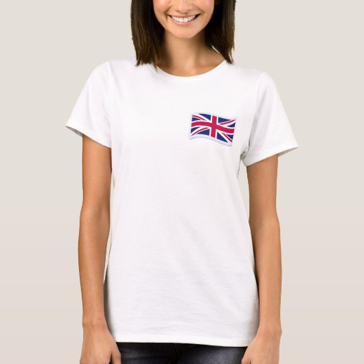Frauen weißes T-Shirt mit Union Jack (Vorderseite)