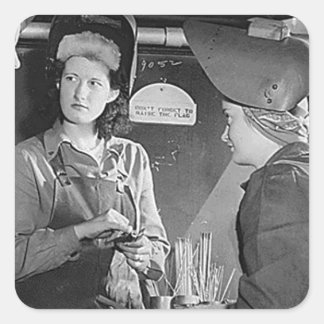 Frauen Welders Quadratischer Aufkleber