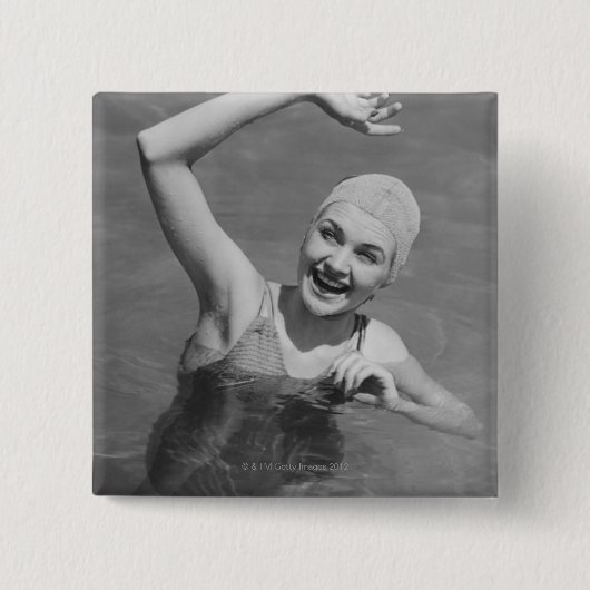 Frauen-Wellenartig bewegen Button (Vorderseite)