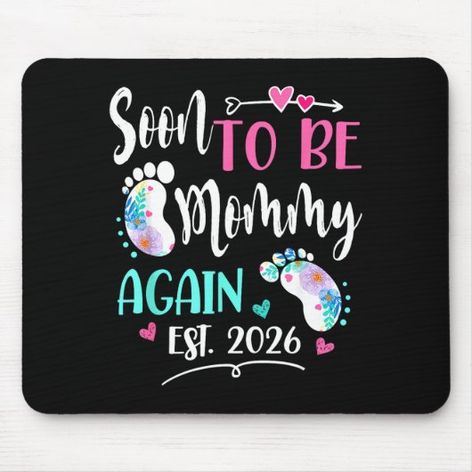 Frauen werden bald wieder Mama 2026 Muttertag Mousepad (Vorne)