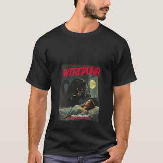 Frauen Werepurr Werewolf Cat Vintag Horror Movie T-Shirt
