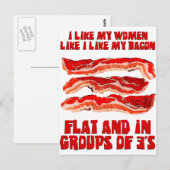 Frauen wie Bacon Postkarte (Vorne/Hinten)