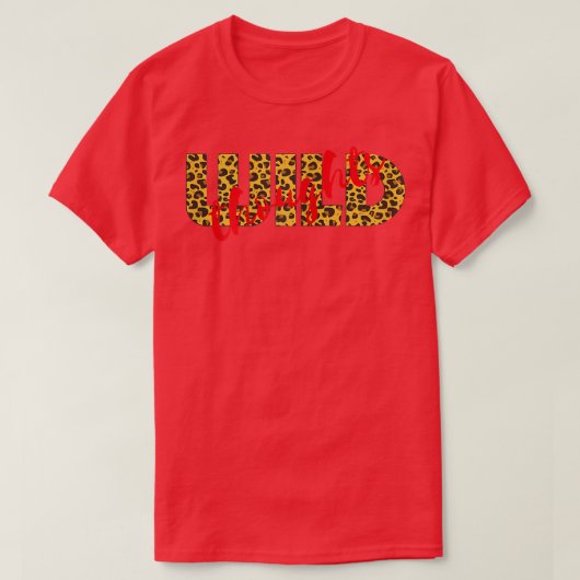 Frauen WILD Gedanken Leopard Cheetah Print Red T-Shirt (Design vorne)