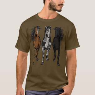 Frauen Wildpferd Tierkunst für Pferde entworfen T-Shirt