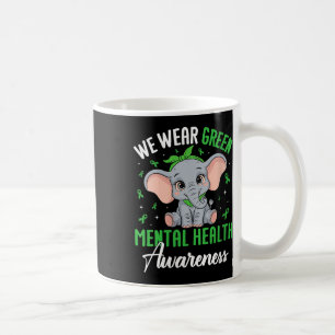 Frauen Wir Tragen Grün Psychische Gesundheit Bewus Kaffeetasse