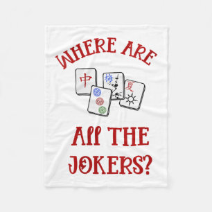 Frauen, wo sind alle Joker Funny Mahjong V-ne Fleecedecke