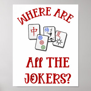Frauen, wo sind alle Joker Funny Mahjong V-ne Poster