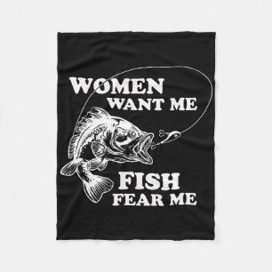 Frauen Wollte mir Fisch Angst mich Funny Väter Tag Fleecedecke